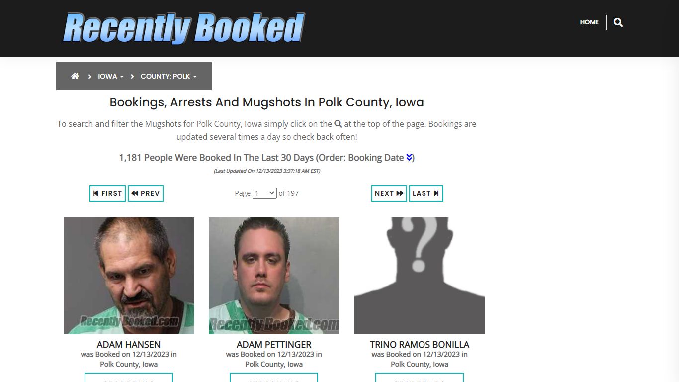 Recent bookings, Arrests, Mugshots in Polk County, Iowa - Recently Booked